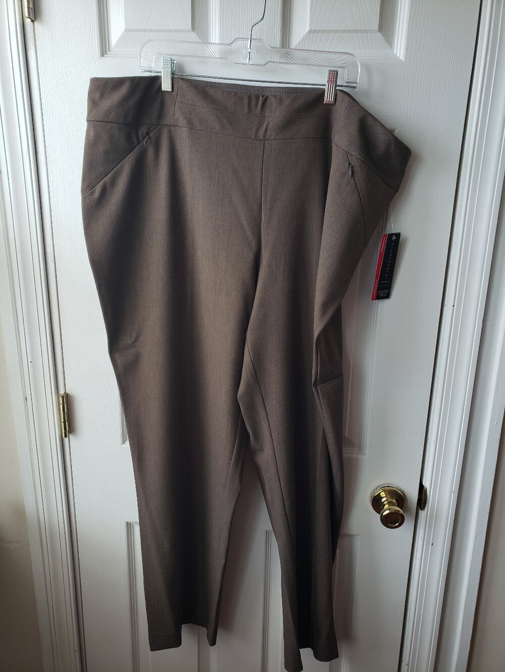 Women's Brown Pull-On Straight-Leg Pants. Dillard's Investments.